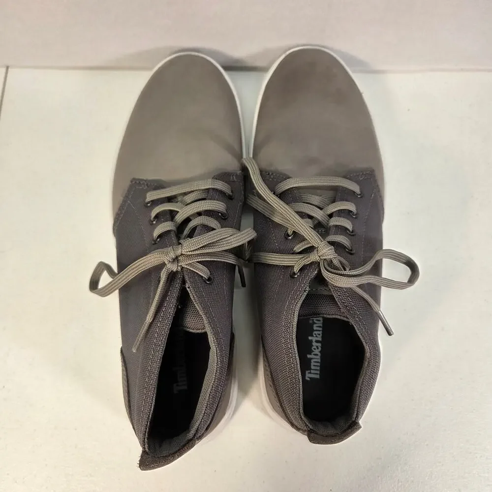 Timberland Gray Chukka Sneakers Mens 10 Nubuck Canvas Lace Up Casual Shoes NWT